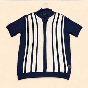 Classic Navy and White Striped Men's Sweater